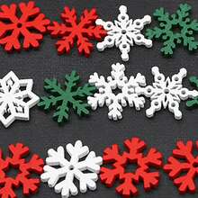 (50 piezas) Copos de nieve navideños, piezas de madera multicolores, formas mixtas, copos de nieve de madera, adornos navideños, colgantes, - Multicolor - Ver 4