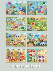 6pcs Themed Quiet Busy Books, Montessori Toys, Suitable For Preschool Learning Activities, Infant Toys, Children Toys, Educational Toys, Quiet Books, Travel Toys, Airplane Car Riding Activities, Sensory Toys, Fine Motor Skills, Letters Numbers, Animals, Colors, Shapes, Weather, Emotions, Matching Games, Preschool Workbooks, Birthday Gifts, Christmas Gifts, Suitable For 2-6 Years Old Boys And Girls - Multicolor - View 10