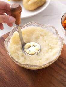 1pc Stainless Steel Potato Masher, Potato & Pumpkin Puree Maker, Home Cooking Food Masher Tool For Kitchen, Restaurant - Multicolor - View 3