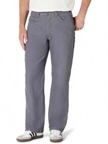 Mens Relaxed-Fit Carpenter Utility Pant With Pockets, Fashionable Workwear - Grey - View 12