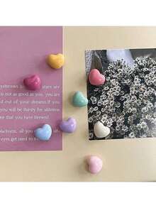 2pcs/5pcs/8pcs/10pcs/15pcs/18pcs New Pink Heart Shaped Magnetic Stickers, Cartoon Red Heart Plastic Fridge Magnets, Home Decor, Holiday Decoration, Gift, Fridge Decor, Kitchen Decor - Multicolor - View 8