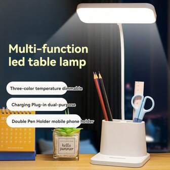 Lámpara de escritorio, LED flexible con luz nocturna, lámpara de escritorio LED de 3 modos regulable con cuello de cisne de 360°, lámpara de escritorio de cuidado ocular para estudio, oficina y lectura