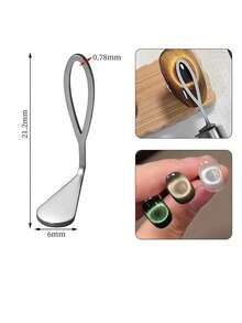 2pcs Hollow Cat Eye Magnetic Nail Art Tools, Suitable For UV Gel Nail Magnetic Stick DIY Manicure - Apricot - View 5