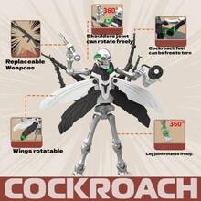 1pc Double Bun Movable Joint Heavy-Duty Cockroach Building Block Figurine Toy, Gift For Birthday, Holiday, Christmas, Graduation - Interesting Building Block Animal Model Toy - Multicolor - View 7