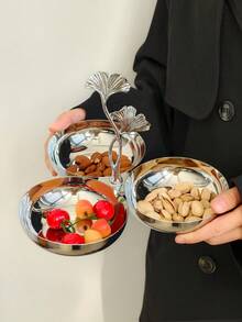 1 件不锈钢茶点盘，客厅水果、糖果、开胃菜、干果托盘、小点心盘食物拼盘 - 銀色 - 查看 8