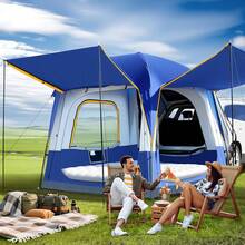 SUV Tent Attachment For Camping, Car Tents For SUV Tailgate Tents With Screen Room & Awning,Easy Set Up Car Camping Pop Up Tent - 雙門帳篷 - 綠色 - 查看 1