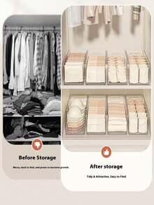 7件/5件/4件/2件/1件装透明桌面收纳盒，家用内衣、胸罩、袜子收纳盒，化妆品收纳盒，手机壳收纳盒，冰箱收纳盒，抽屉收纳盒 - 無色 - 查看 2