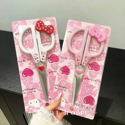  1pc Sanrio Hello Kitty Hand Made Scissors Kawaii Kt Cat Art Scissors Kid Stationery School Office Supplies Girls Gifts(Random Product Packaging)