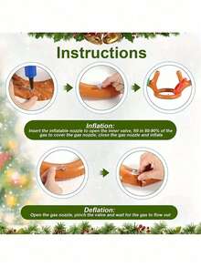 14/7pcs/Inflatable Reindeer Antler Ring Throw Christmas Party Game Hat,Suitable For Christmas,Winter Holiday Party Supplies Gifts - Multicolor - View 11