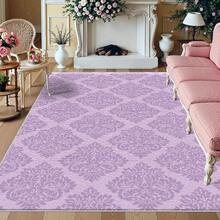 1 Piece Large Rectangular Luxury Damascus Rug - Purple And Pink Soft Pastoral Style Floor Mat, Soft And Fluffy Texture, Machine Washable, Suitable For Bedroom, Living Room, Hallway, Dining Area - Elegant Beige And Light Purple Design, Large Size Available, Lightweight And Easy To Clean, Suitable For Summer And Autumn Use, Fashionable Damascus Pattern, Soft Purple And Pink Tones, Ideal Home Decoration, Living Room Carpet, Carpet, Bedroom Carpet, Carpet, Extra Large Carpet For Living Room, Large Carpet For Living Room, Cool Carpet, Large Living Room Carpet, Vintage Bedroom Carpet, Room Decoration, Floor Mat And Carpet, Hallway Carpet, Floor Mat And Carpet, Floor Carpet, Indoor Carpet, Vintage Bedroom Carpet - 無色 - 查看 5