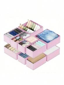 12 Pack Baby Clothes Organizer, Dresser Drawer Organizer For Baby Clothing, Foldable Fabric Closet Drawer Storage Bins, Nursery Dresser Dividers For Bra, Socks, Ties, Scarf - Multicolor - View 23