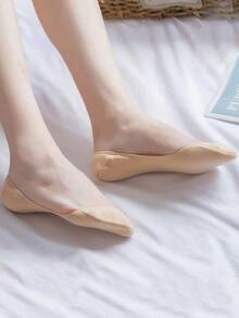 5 Pairs Women's Breathable Low-Cut Invisible Ankle Socks, Thin Invisible Lining Socks With Silicone Pad, Comfortable For Summer Wear - Multicolor - View 3