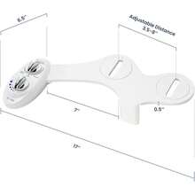 Luxe Bidet Neo 185 (Serie) Boquilla doble de autolimpieza, accesorio para bidé mecánico, no eléctrico, de agua fresca para inodoro con fuertes válvulas de grifo y mangueras metálicas Blanco - BLANCO - Ver 10