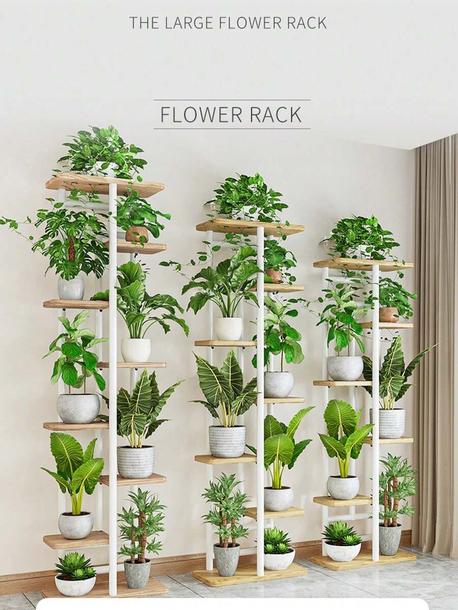 3层/5层室内植物架，花架锻铁架，适用于室内客厅、阳台等场所，节省空间，多层锻铁花盆架展示架，适用于客厅、露台和阳台。 - 彩色 - 查看 1