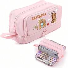 Hộp bút hình gấu trúc hai lớp dung tích lớn, túi đựng văn phòng phẩm bằng polyester, phù hợp cho học sinh, túi đựng bút chì, ba lô, hộp bút nhiều lớp, đồ dùng học tập, vật dụng cần thiết cho trường học, hoàn hảo cho học sinh và quà Giáng sinh. - Gấu trúc B - Xem 6