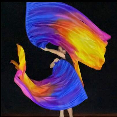 1 pieza/1 pieza Bandera con llama naranja/azul de 140*90CM, bandera de adoración, bandera de alabanza con palo retráctil, bandera de puesta de sol, accesorio de danza, equipo de tap dance, bandera de adoración, accesorio de danza, bandera colorida para eventos