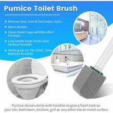 10 Piezas Escobilla de Baño de Piedra Pómez de baño de Piedra pómez con Mango Largo Pómez Multiusos Limpiadores de Inodoros para Inodoro Azulejos Lavabo bañera (Blanco+Gris) - Blanco+Gris - Ver 5