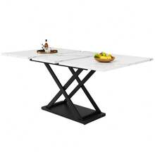 Dining Tables - White+Black+MDF+Metal - View 8