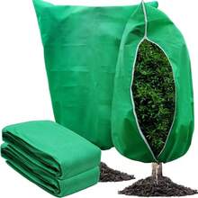 Winter Plant Cover With Drawstring Zipper - Windproof, Breathable Frost Protection For Trees & Shrubs, For Season Extension & Frost Protection,Sun, Bird & Insect Guard - Easy-On Drawstring Design