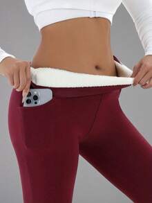 Sport High Waisted Seamless Leggings For Women - Slim Tummy Control Butt Lifting Legging For Running Cycling Yoga Pickleball Exercize Casual - 紅色 - 查看 1