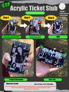 BABY/MONSTER，K-Pop风格，粉丝周边，Ahyeon，Asa，Rora，Chiquita，Ruka，Pharita，亚克力票根，节日/生日礼物，收藏玩具，圣诞礼物，家居装饰，生日礼物。 - 彩色 - 查看 9