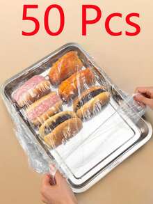 100/50/10pcs Oversized Food Preservation Cover, Cake Tray Food Tray Cover Film, Food Preservation Cover, Food Storage Room Storage Accessories, Kitchen Preservation Tools, Kitchen Restaurant Baking Room Dust Cover, Food Cover, Dust And Insect Proof Seasonal Preservation Tools, Spring Preservation Film - Multicolor - View 12