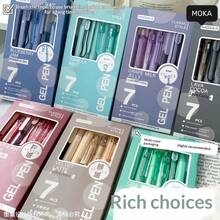 7pcs/Set Retractable Gel Pens, Fine Point, Quick Drying, Black Ink, Suitable For Students, Journaling And Office Use - Essential For Back To School