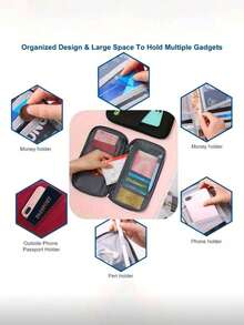 Ví đựng hộ chiếu đa năng, có khóa kéo, ví đựng hộ chiếu xách tay, bìa hộ chiếu gấp gọn, ví đựng thẻ ID, ví đựng thẻ tín dụng, bìa đựng tài liệu, hộp đựng thẻ, hộp đựng giấy tờ du lịch, hộp đựng thẻ tín dụng, unisex, vật dụng cần thiết khi đi du lịch, đi máy bay, kỳ nghỉ hè, tựu trường, phụ kiện du lịch, đồ dùng thiết yếu khi đi du lịch (2 vách ngăn lưới tích hợp, giao hàng ngẫu nhiên) - Nhiều màu - Xem 9