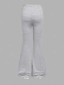 2件套女童休闲运动城市字母印花抽绳喇叭裤套装，秋冬季 - 彩色 - 查看 3