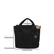 Canvas Tote Bag Large Capacity Women's Lunch Bag Multilayer Casual Handbag Fashion Small Phone Bag, Women Faux Leather Flap Crossbody Bag With Adjustable Strap, Japanese Bag - Black - View 3