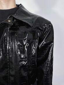 Spring And Autumn, New Style, Slim Fit, Handsome Casual, American Style, Retro, Motorcycle, PU Leather, Jacket, Men's Coat, Couple's Style - màu đen - Xem 11