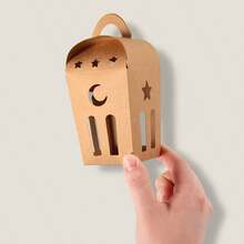 10pcs Kraft Paper Eid Gift Box, With Stars And Moon Paper Cuttings, Holding A Folding Candy Container, Suitable For Ramadan, Eid And Muslim Festivals - Multicolor - View 9