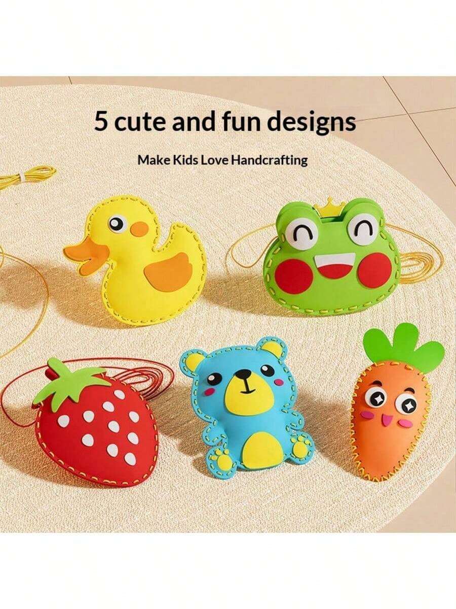 Kinder EVA Nähset - DIY kreatives Anhänger, Puppe, Dekoration, Geschenk, Vliesstoff, Puppe und Spiel, Kinder Kunst und Handwerk, Kinder Handwerksset, Kinder Filzprodukte, Kinder Nähset, Geburtstagsgeschenk, Feiertagsgeschenk, Neujahrgeschenk - Verschiedenfarbig - Übersicht 1