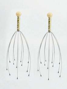 1/2个头部按摩器,头部抓挠头皮按摩器,头皮按摩放松抓挠器,头部按摩促进头发生长并缓解身体压力,护发,美容美发工具,头发护理 - 彩色 - 查看 3