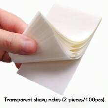 2包，每包100张透明便签纸/便利贴/书签，适合学生使用 - 無色 - 查看 9