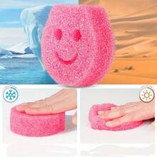 1/3pcs Multi-Color Kitchen Cleaning Sponge Set - Scratch-Resistant, Heat-Resistant, Commercial & Household Dish Washing Brush, Cartoon Smiling Face Dish Sponge, Kitchen Cleaning Sponge Pad, Dishwashing Cloth, Temperature Sensing Sponge Blocks - Multicolor - View 4