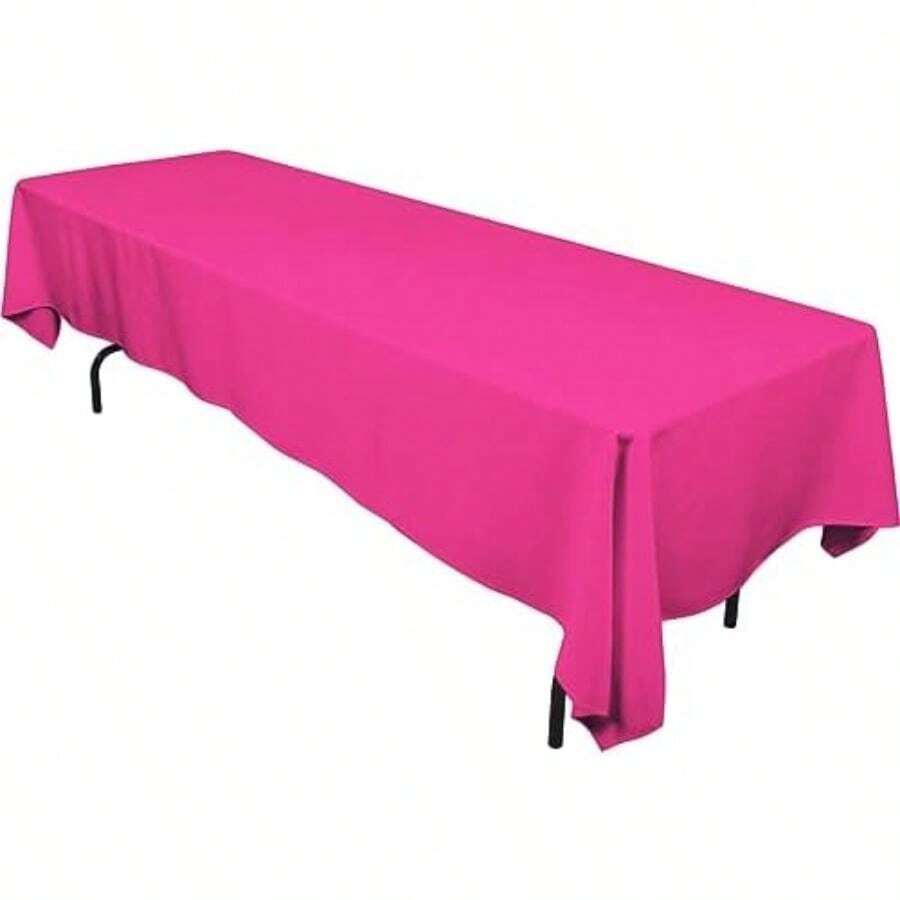 LinenTablecloth 152,4 cm x 320,04 cm mantel Rectangular poliéster(Fucsia Clásico, rústico, moderno, granja, contemporáneo, retro) - Multicolor - Ver 1