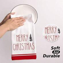 2pcs Christmas Kitchen Towel Set, Merry Christmas Dish Towels, Ultra Soft Polyester Blend, Modern Design, White And Red Christmas Tree Decor, 15.7X 23.6 Inches - Multicolor - View 6