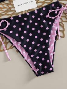 Bộ bikini buộc dây hở lưng họa tiết chấm bi và chữ 2 mảnh gợi cảm, đi nghỉ và đi biển - Nhiều màu - Xem 3