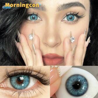 Morningcon Robin Eyes Big Beauty Pupil Cosmic Contact Lens Small Diameter Myopia Colored Natural Contact Lenses 2 Pieces Summer Gift For Girls Eye Make Up Yearly