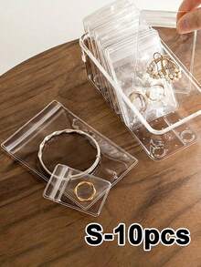 100pcs High-Quality Jewelry Storage Bag, Transparent Jewelry Bag, Transparent Jewelry Storage Bag, Anti-Oxidation Jewelry Sealing Bag, Suitable For Earrings, Necklaces, Bracelets And Rings - Anti-Fading, Small And Transparent Zipper Bag, Suitable For Storing Small Jewelry Items - Very Suitable For Gift-Giving During Festivals,Travel Essential ,Room Decor - Multicolor - View 14