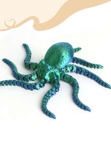 1/2个3D打印章鱼蛋，附赠礼品袋 - 逼真的绿色塑料可动模型，适用于家居和办公室装饰、办公用品、减压玩具、派对礼品袋填充物、圣诞装饰、圣诞礼物、圣诞派对礼品袋填充物、3D打印动物、生日礼物、圣诞袜填充物 - 彩色 - 查看 9