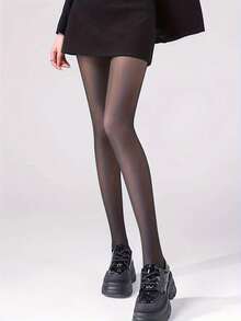 1条女士超保暖高弹力仿透视打底裤，秋冬季加厚保暖内衬修身裤，可搭配短裤、裙子、长裤、靴子和高跟鞋，是假日派对、冬季婚礼、毕业典礼、节日惊喜、完美生日礼物的理想之选——也适合瑜伽、骑行、休闲外出、露营、晚餐、派对等场合。