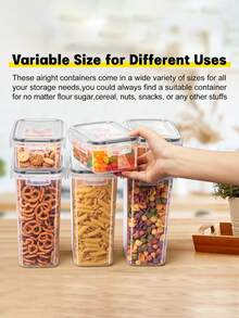 24pcs Airtight Food Storage Containers With Lids - Perfect For Organizing And Storing Dry Foods - Includes Labels, Markers, And Dishwasher - Ideal For Cereal, Pasta, Flour, And Sugar - Home Kitchen Supplies - 黑與白 - 查看 5