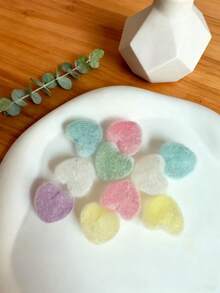 10pcs/Set Mixed Style Flocked Heart, Star, Bell, Bow Beads DIY Decorative Jewelry Accessories