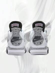 Jordan 4 Retro White Cement (2025)– Men's Lifestyle Sneakers – Shoes For Man -Vintage-Spring & Summer-Inspired Running Shoes, Shock-Absorbing Comfort, Gym To Streetwear Casual Wear-Easter Gift–FV5029 100 - Summit White/Fire Red-Tech Grey-Black - 查看 4