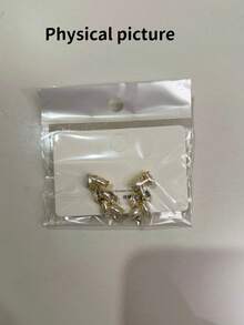 1 件，叶流苏仿珍珠锆石耳环，法式简约优雅高档耳饰，新年礼物 - 金色 - 查看 7