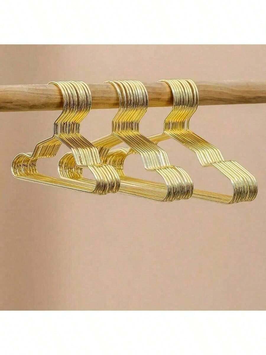 10个金属宠物衣架,3种尺寸适合中小型宠物,适用于猫狗衣物;10/5个耐用衣夹;多用途金属线夹,适用于洗衣、居家厨房、户外旅行、办公等场合。 - 金色 - 查看 1
