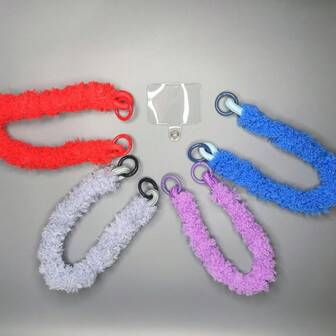 1pc Plush Pendant, DIY Phone Case/Bag Charm, Short Wrist Strap, Key Chain Accessory, Suitable For Autumn/Winter