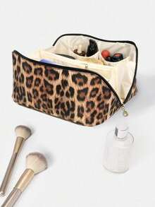 1 Stück Make-up Tasche aus PU, tragbare Kosmetik Aufbewahrungstasche, Organizer mit großer Kapazität für Make-up Utensilien - hergestellt aus wasserundurchlässigem PU Material, mit Reißverschluss, tragbar, geeignet für Reisen, Make-up im Schlafzimmer, Kosmetikaufbewahrung im Badezimmer, Hautpflege, Lippenstifte, Reisezubehör, Wohnheim Mehrzweck, Reiseessentials, Valentinstag Geschenk, Urlaubsgeschenk - Braun - Übersicht 9